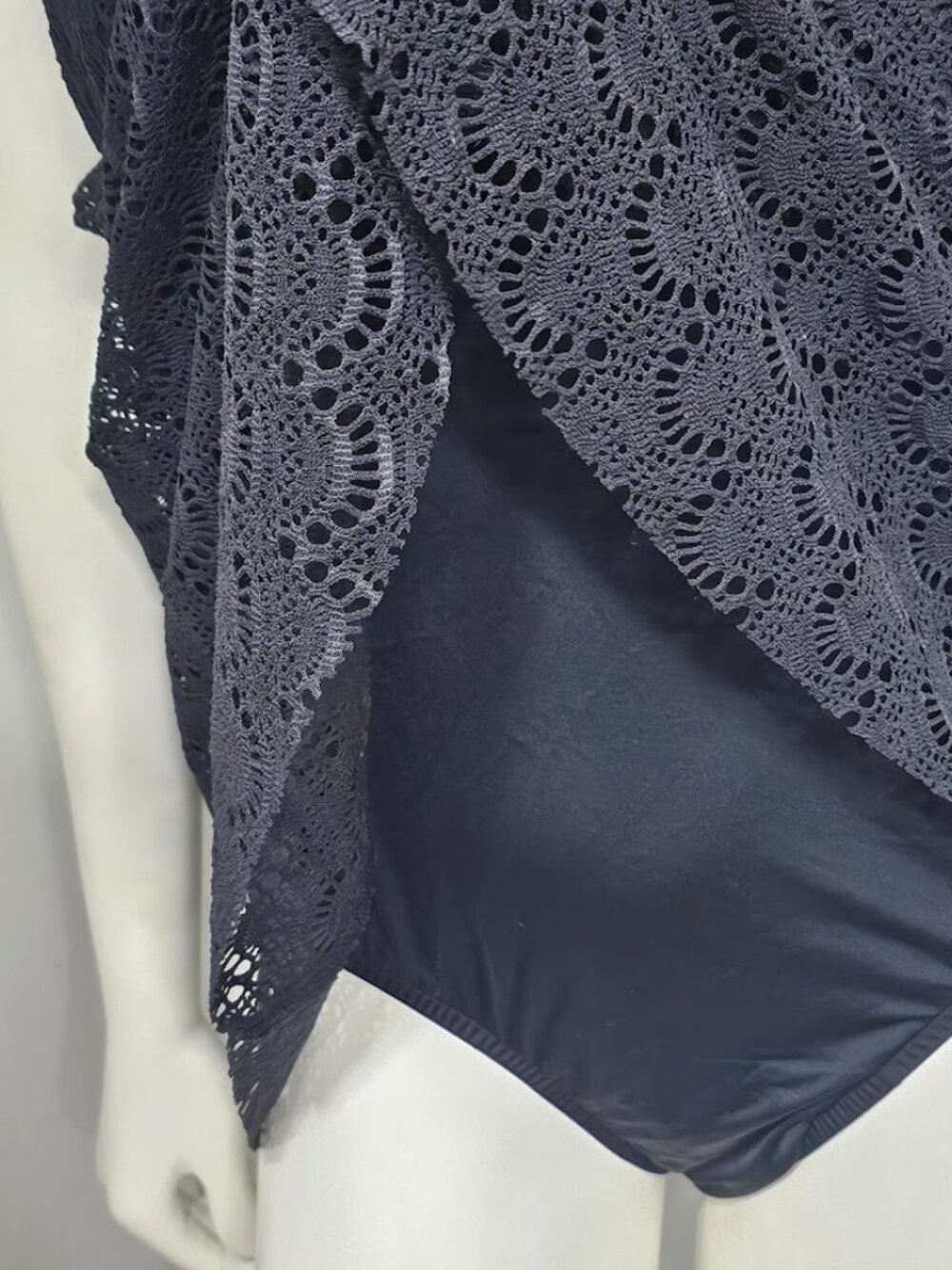 Swim Solutions Fly Away Tummy Slimming Lace One-Piece Swimsuit - Picture 3 of 10